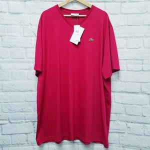 NWT Lacoste Pima Cotton V-neck Tee Mens 2XL (A1B)
